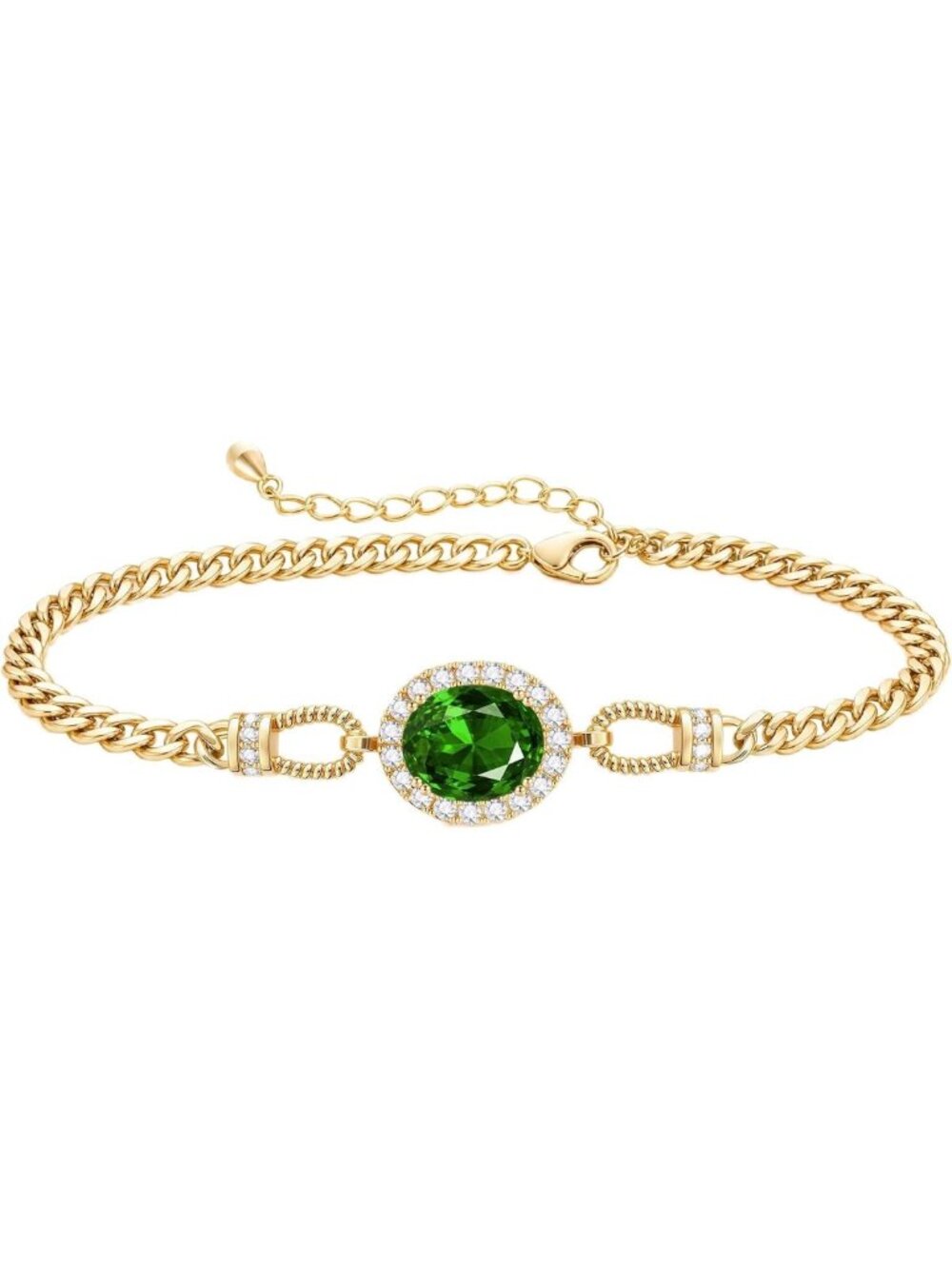 Elegant Oval Crystal Link Bracelet for Women with Gift Box - Stunning Jewelry